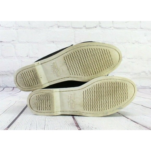 Minnetonka Black Suede Beaded Moccasins Slip On Flat Shoes Size 8 - Picture 9 of 9